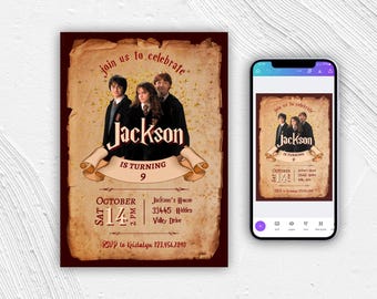 Plantilla de invitación de cumpleaños de mago, Magical Evite (descarga digital)