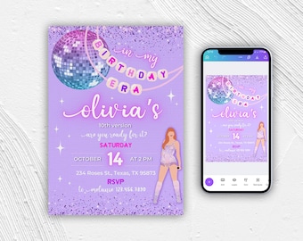 The Eras Tour birthday party, Printable Taylor Swift birthday invite, music Girl Birthday Invitation, editable my bday era invitation