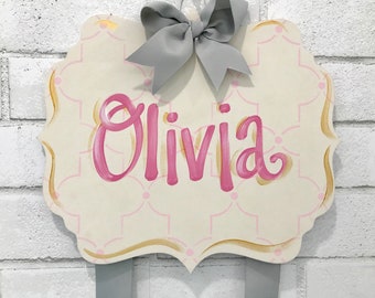 Hair Bow Holder, Hand-Painted Personalization, Monogram Bow Holder, Clip Holder, Hair Bow Organizer, Bow Holder, Personalized