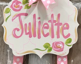Hair Bow Holder, Hand-Painted Personalization, Monogram Bow Holder, Clip Holder, Hair Bow Organizer, Bow Holder, Personalized