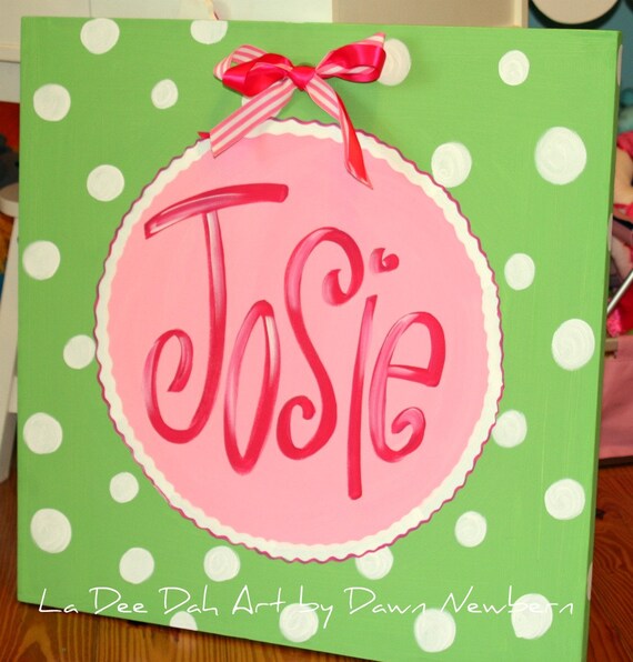 Items similar to Painted Personalized Name Canvas Wall Art on Etsy