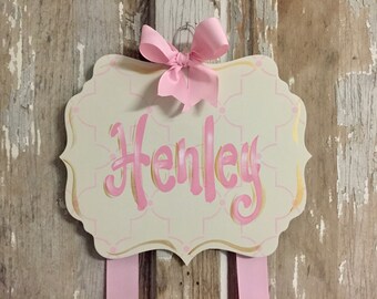 Hair Bow Holder, Hand-Painted Personalization, Monogram Bow Holder, Clip Holder, Hair Bow Organizer, Bow Holder, Personalized