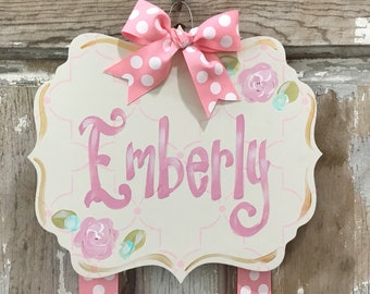 Hair Bow Holder, Hand-Painted Personalization, Monogram Bow Holder, Clip Holder, Hair Bow Organizer, Bow Holder, Personalized
