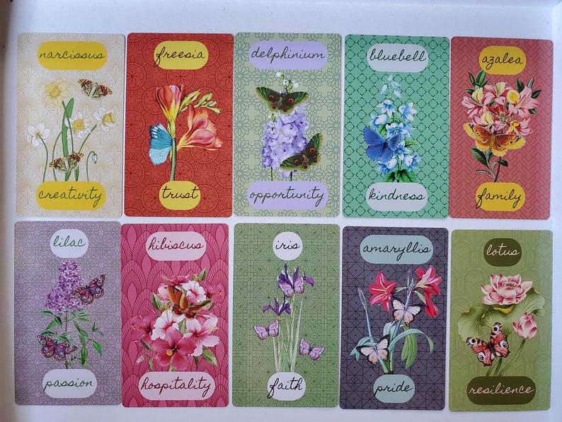 The Botanical Bliss Oracle Deck 40 Cards with Floral Associations and 30 page guidebook Gift for flower lovers, gardeners, moms, mystics image 8