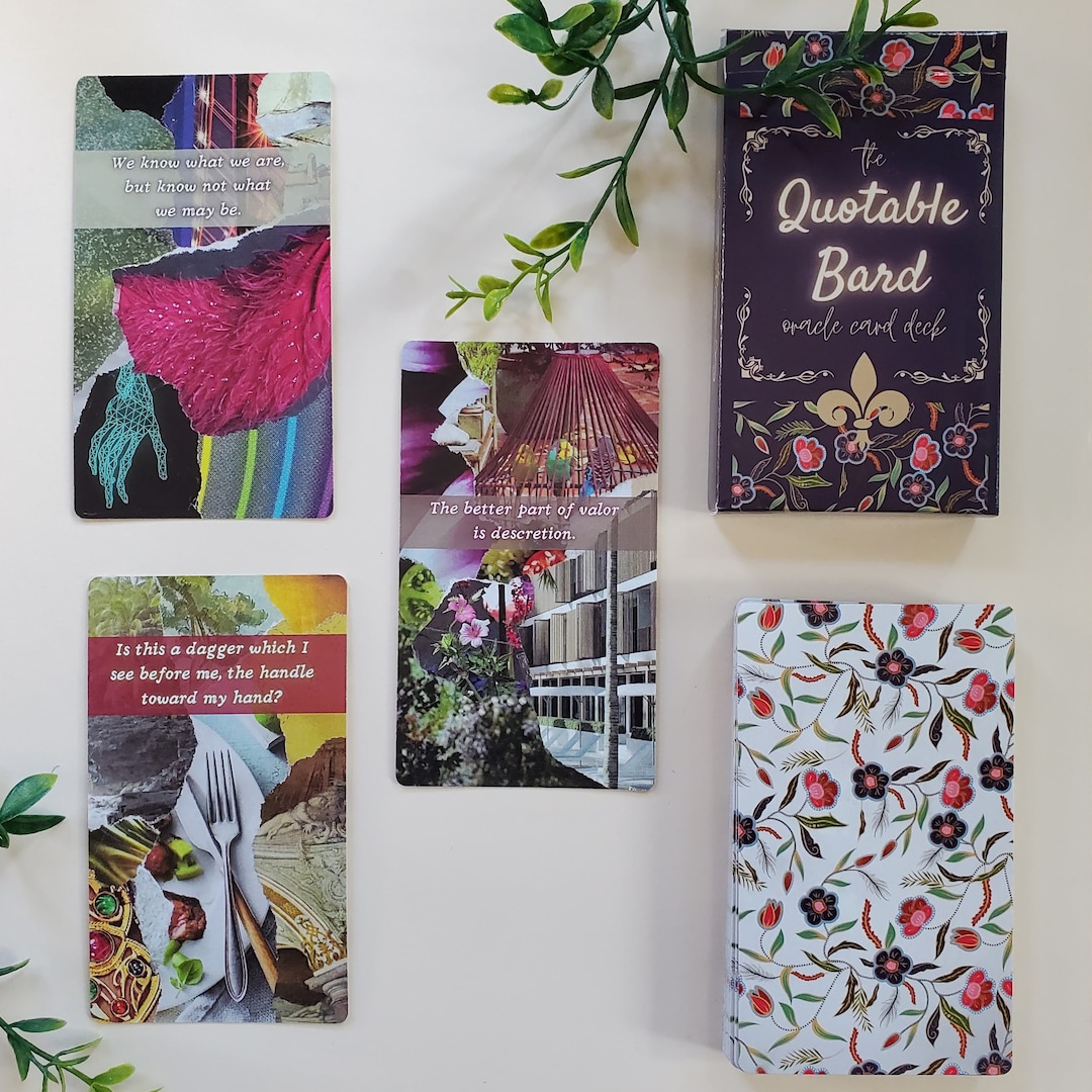 The Quotable Bard Oracle Card Deck - 40 Analog Collage Cards With Shakespeare Quotes Plus PDF ...