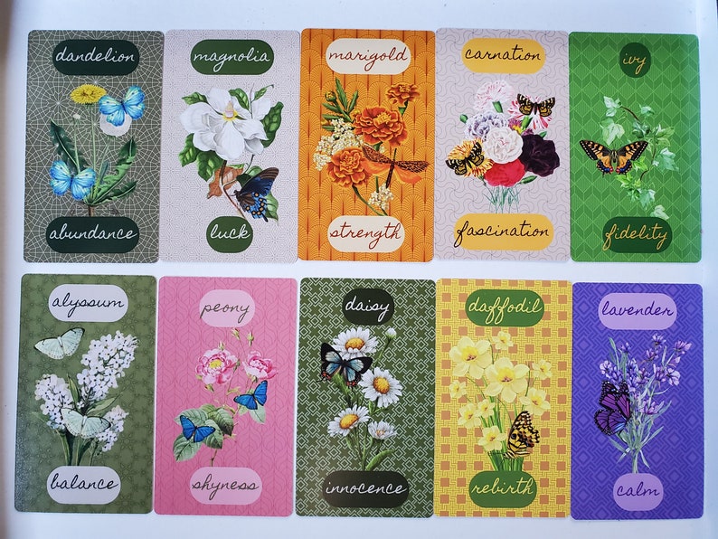 The Botanical Bliss Oracle Deck 40 Cards with Floral Associations and 30 page guidebook Gift for flower lovers, gardeners, moms, mystics image 5