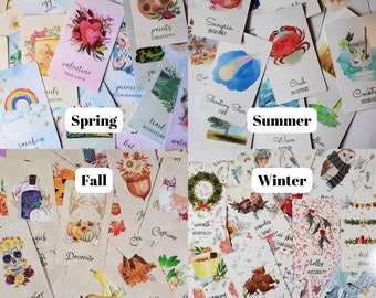 Four Seasons Oracle Card Deck Bundle - 200 Cards Celebrating the Circle of the Year - Spring (50) , Summer (50), Fall (50), Winter (50)