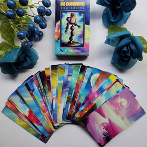 Science Fiction Oracle Deck: The AI Dreams Oracle - 40 colorful cards oracle deck with futuristic vibes plus FREE 27-page PDF guidebook