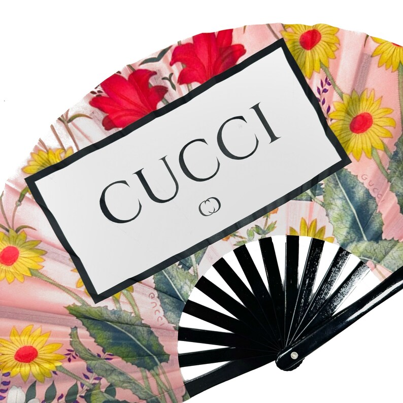 Cucci Rave Fan | Luxury Inspired Bamboo Folding Fan - Etsy