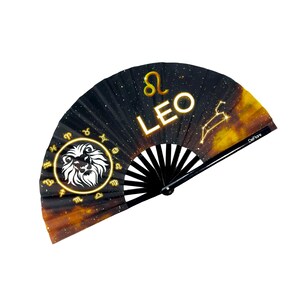 Leo Zodiac Rave Fan: Large Festival Hand Fan - Etsy