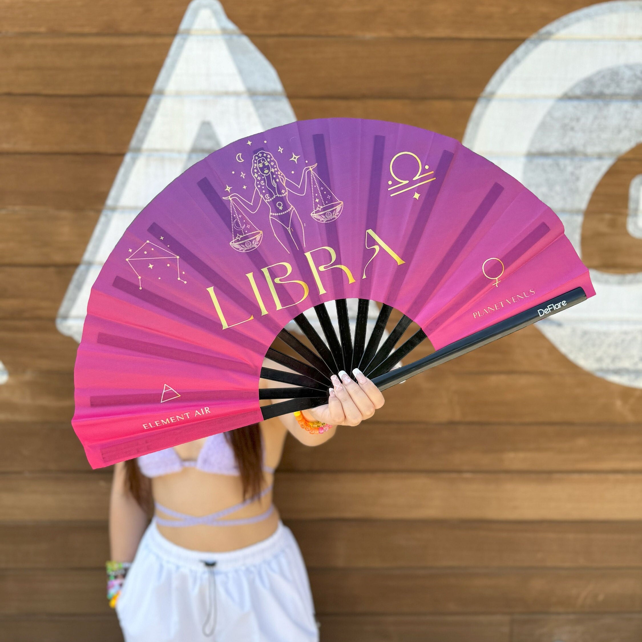 Libra Zodiac Rave Fan: Celestial Festival Hand Fan - Etsy