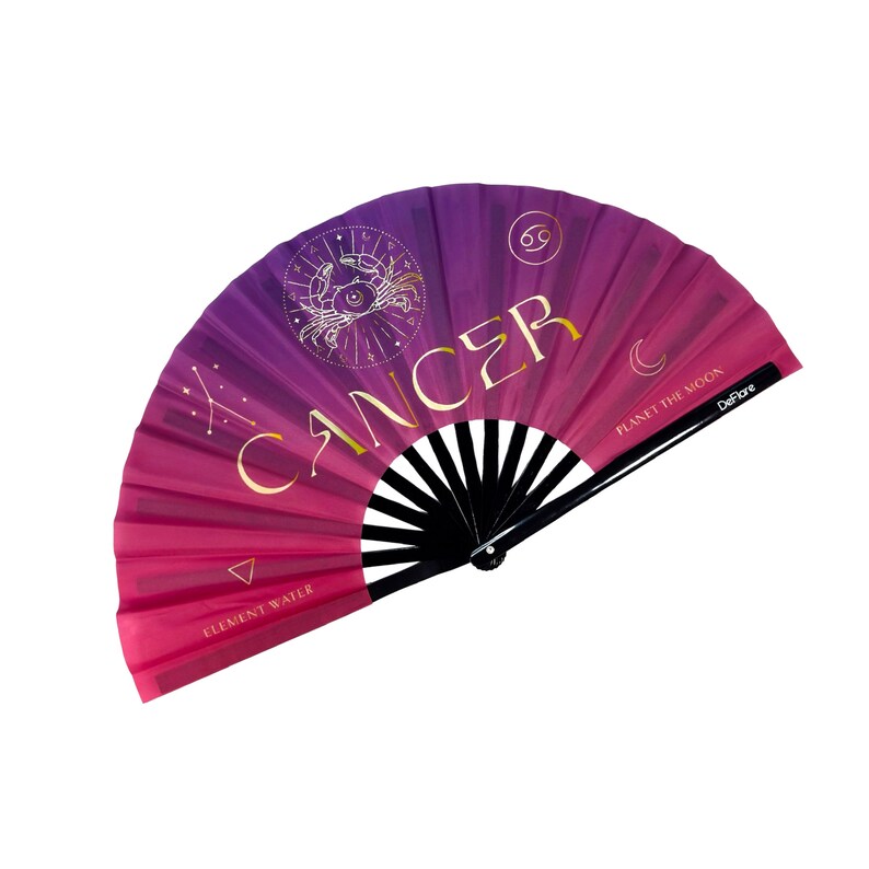 Cancer Rave Fan Zodiac Sign Hand Fan Astrology Rave Fan Hand Fan Large ...
