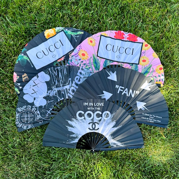 Cucci Rave Fan | Luxury Inspired Bamboo Folding Fan - Etsy