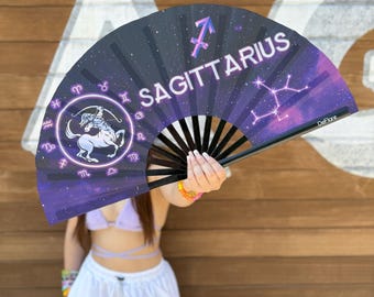 Sagittarius Zodiac Rave Fan: Large Festival Hand Fan - Etsy
