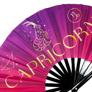 Capricorn Rave Fan | Celestial Zodiac Fan | Astrology Rave Fan | Hand ...
