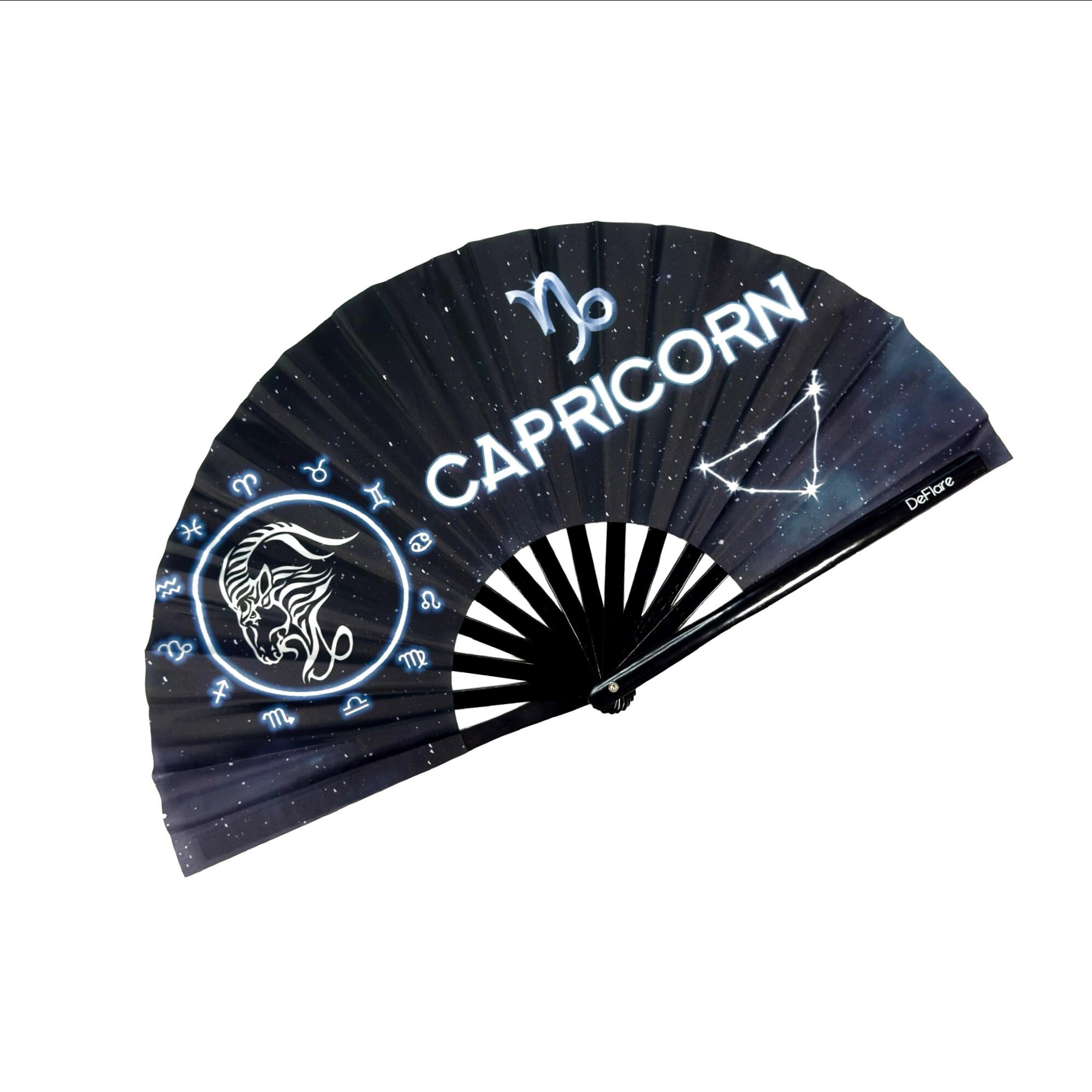 Capricorn Zodiac Rave Fan: Large Festival Hand Fan - Etsy