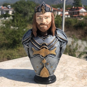 Statuette de collection Aragorn - Fait main avec un motif détaillé de guerrier de la Terre du Milieu