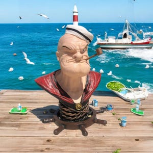 Popeye Figure Collectible Statue – Handmade with Classic Cartoon Detail