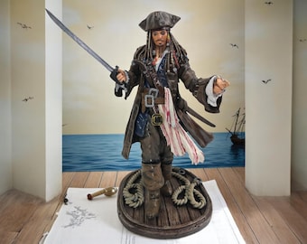 6インチ パイレーツ ジャック ジョニー デップ 3Dモデル スタチュー