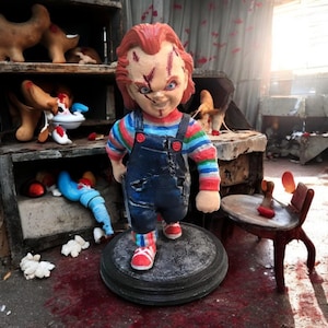 Chucky Figure Collectible Statue – Handmade with Detailed Horror Design