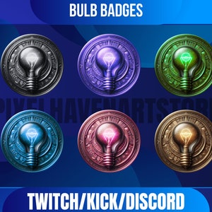 Bulb Badge | Youtube Icons | Discord Badges| Twitch Badges | Kick Stream | Stream Badge | Bit Cheering | Light Badge.