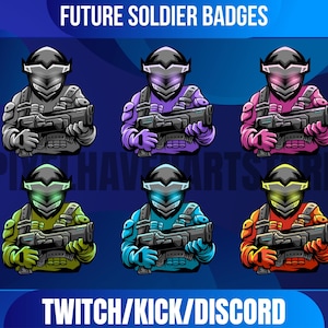 Future Soldier Twitch Badges | Stream Sub & Bit Badges | Bit Badges | Twitch Graphics For Streaming | Instant Download And Use.