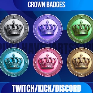 Crown Sub Badges | Twitch Bit / Sub Badges | Instant Download | Ready-Made Stream Graphics For Streamers Of All Levels.