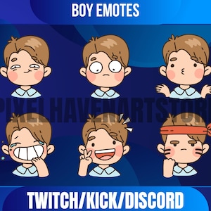 6 Static Boy Emotes Pack | Twitch Facial Emotes | Discord Emotes | Emotes For Streamers And Gamers | Emote Pack |