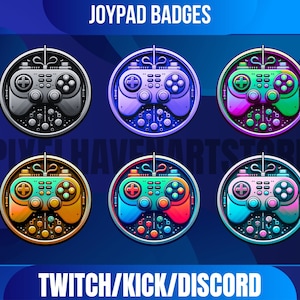 Joypad Twitch Badges | Bit Badges | Sub Badges | Controller Badges | Gamepad Badges | Premade Badges | Twitch Graphics.