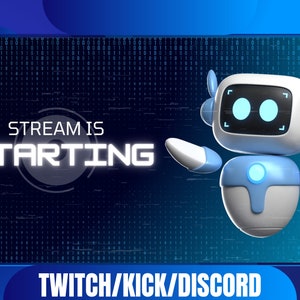 Robot Animated Twitch Overlay Bundle | Includes Panels, And Background Screen | Twitch Overlay For Streamer | Twitch Graphics.