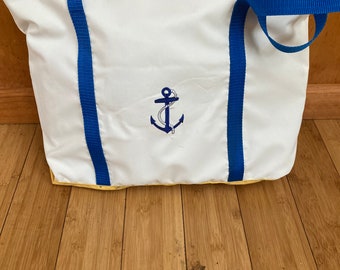 Sail cloth tote bag with Anchor made in USA