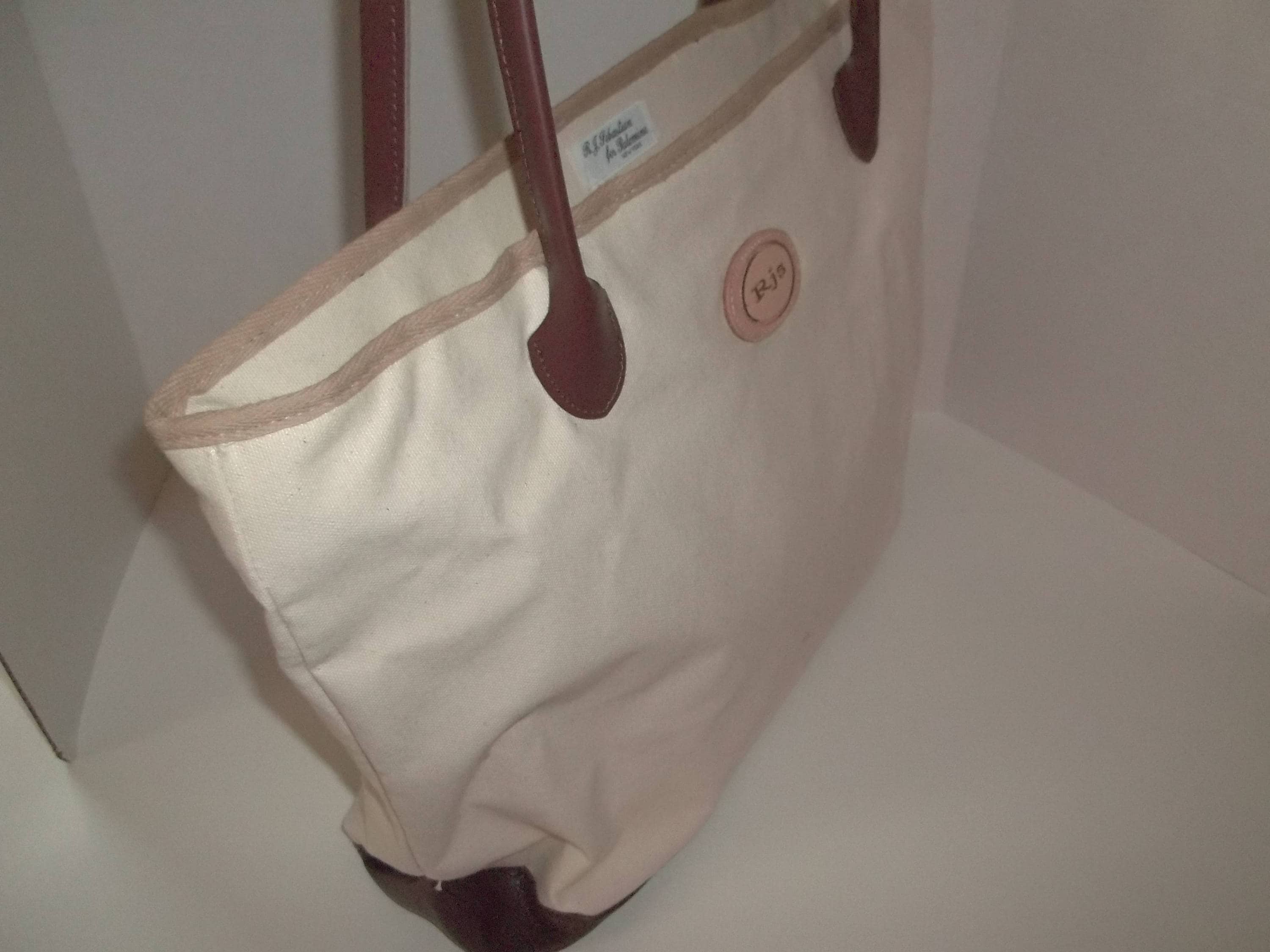 Leather Trim Canvas Medium Shopper Tote トート バッグ Tote Bag in Waxed Canvas With Leather Bottom and Cross Body