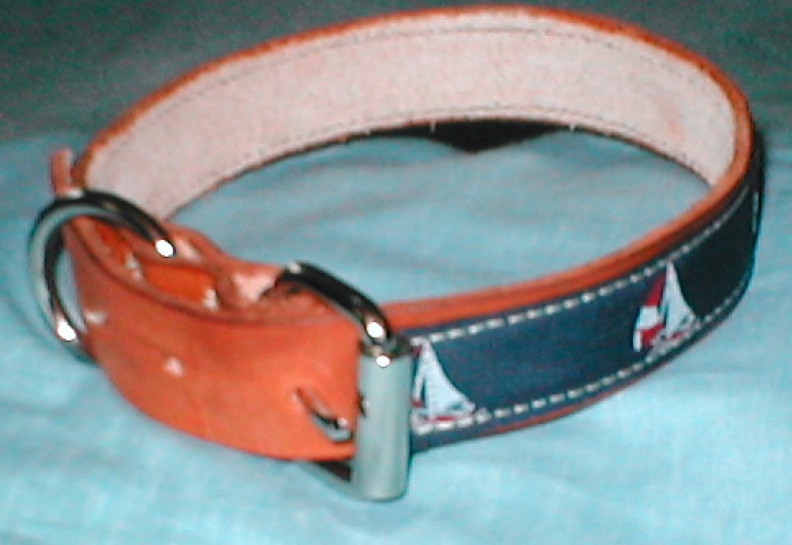 Leather Nautical Dog Collar Etsy
