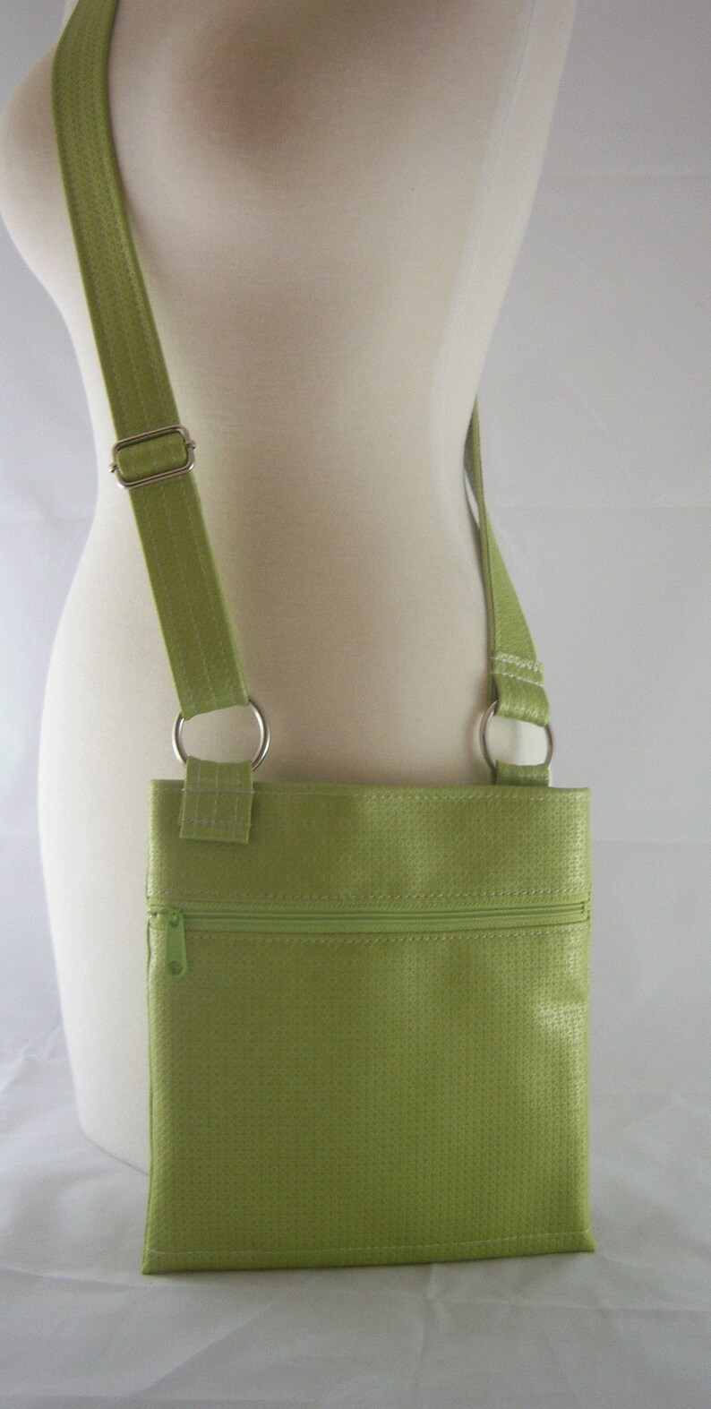 Citrus Lime Green Vinyl Cross Body Bag Etsy