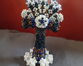 Planted Like A Tree - microsculpture created from various seed beads