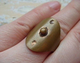 FREE SHIPPING Vintage Brasstone Industrial Ring Size 10