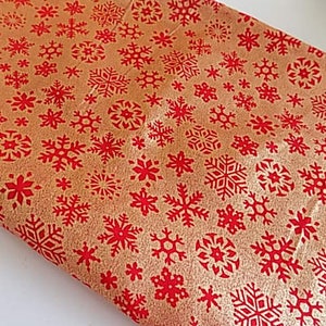 FREE SHIPPING Vintage Cotton with Gold Snowflake Overlay - 44&quot; x 30&quot;