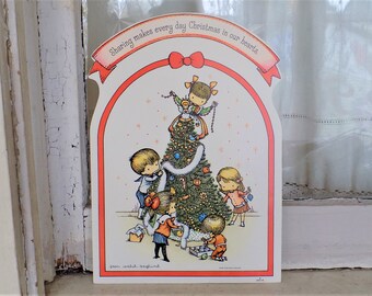 FREE SHIPPING Vintage Joan Walsh Anglund Christmas Cut Out Decoration Hallmark