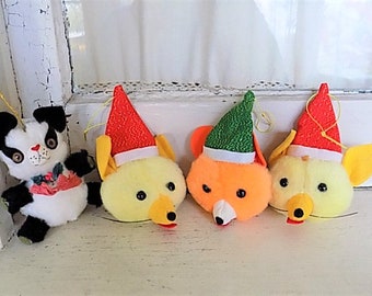 FREE SHIPPING Vintage Japanese Plush Ornaments Mice Bear Panda