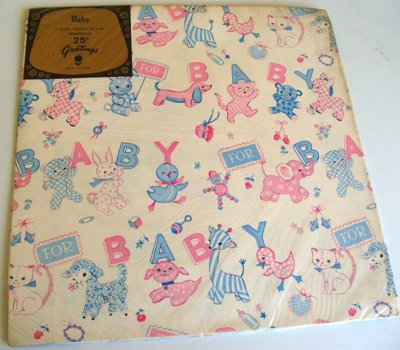 Vintage Baby Shower Gift Wrap Scrapbooking Decopouge Altered Etsy