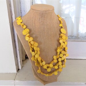 FREE SHIPPING Vintage Yellow Boho Beaded Necklace