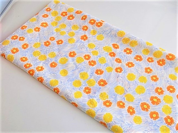 Vintage Polyester Floral Fabric