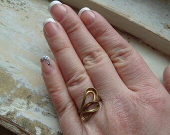 FREE SHIPPING Vintage Industrial Brass Ring Size 7
