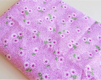 Vintage polyester lila blommigt tyg