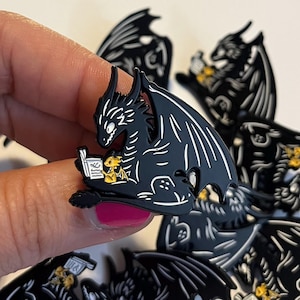 Dragon Bookish Pins Enamel Pins Enamel Pin Backpack Pins Enamel Pins Cute Enamel Pin Gifts Bookish Gifts Bookish Pins Gifts For Readers