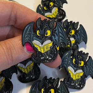 Dragon Bookish Pins Enamel Pins Enamel Pin Backpack Pins Enamel Pins Cute Enamel Pin Gifts Bookish Gifts Bookish Pins Gifts For Readers