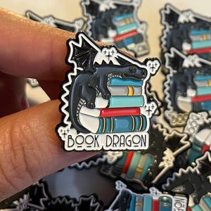 Dragon Bookish Pins Enamel Pins Enamel Pin Backpack Pins Enamel Pins Cute Enamel Pin Gifts Bookish Gifts Bookish Pins Gifts For Readers