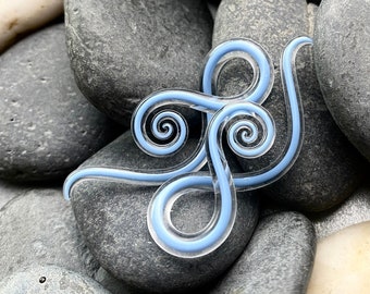 6G | Captured Periwinkle | Mini Squids | Gauged Glass Body Jewelry for Stretched Piercings by Glassheart