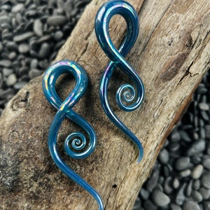 2G |Oil Slick Lake | Squids  - Gauged Glass Body Jewelry for Stretched Piercings by Glassheart