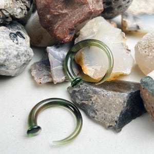 8G |Forest | Stretchers| Gauged Glass Body Jewelry for Stretched Piercings by Glassheart